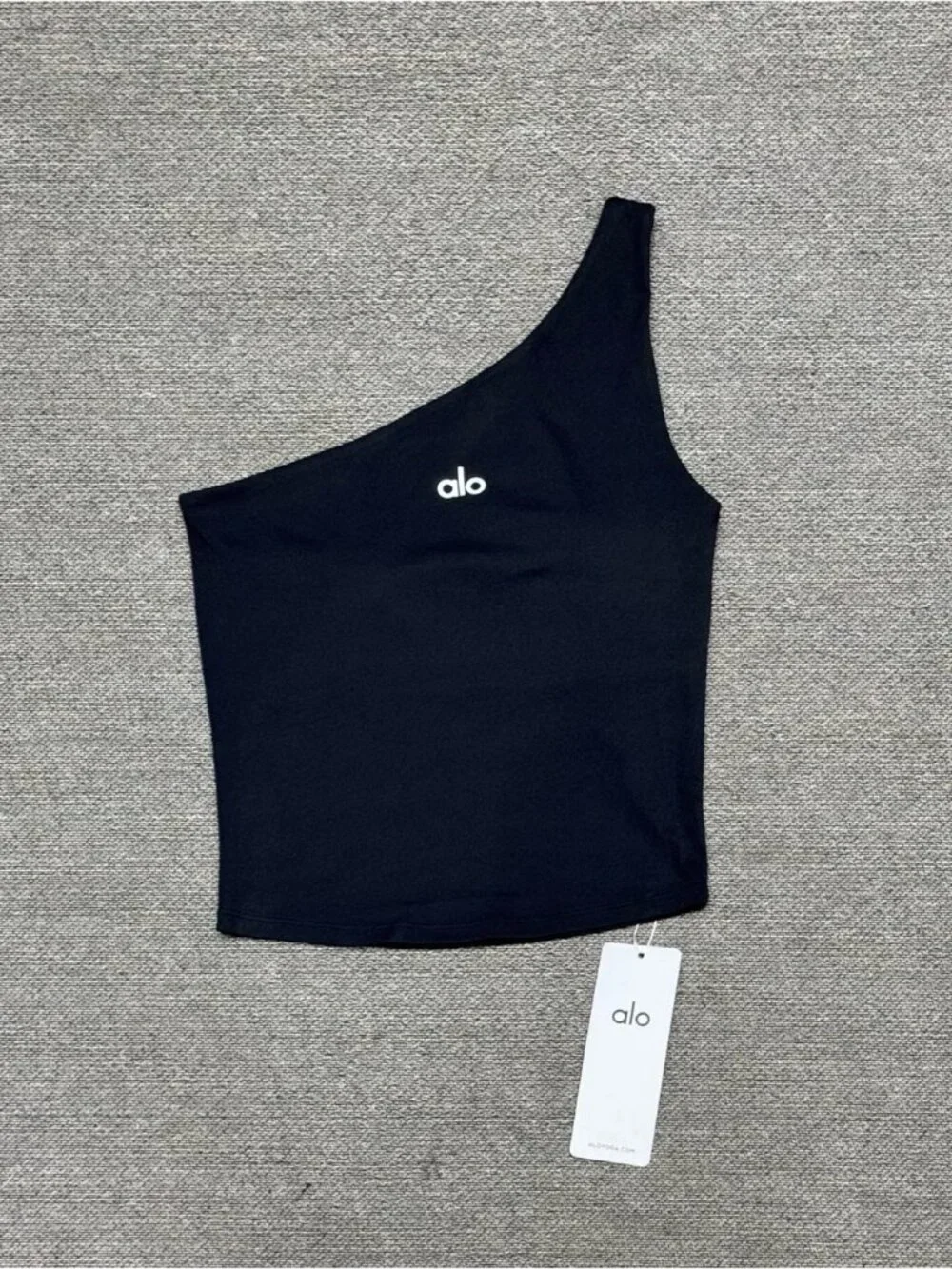 ALO Yoga One-Shoulder Tank Top in Black